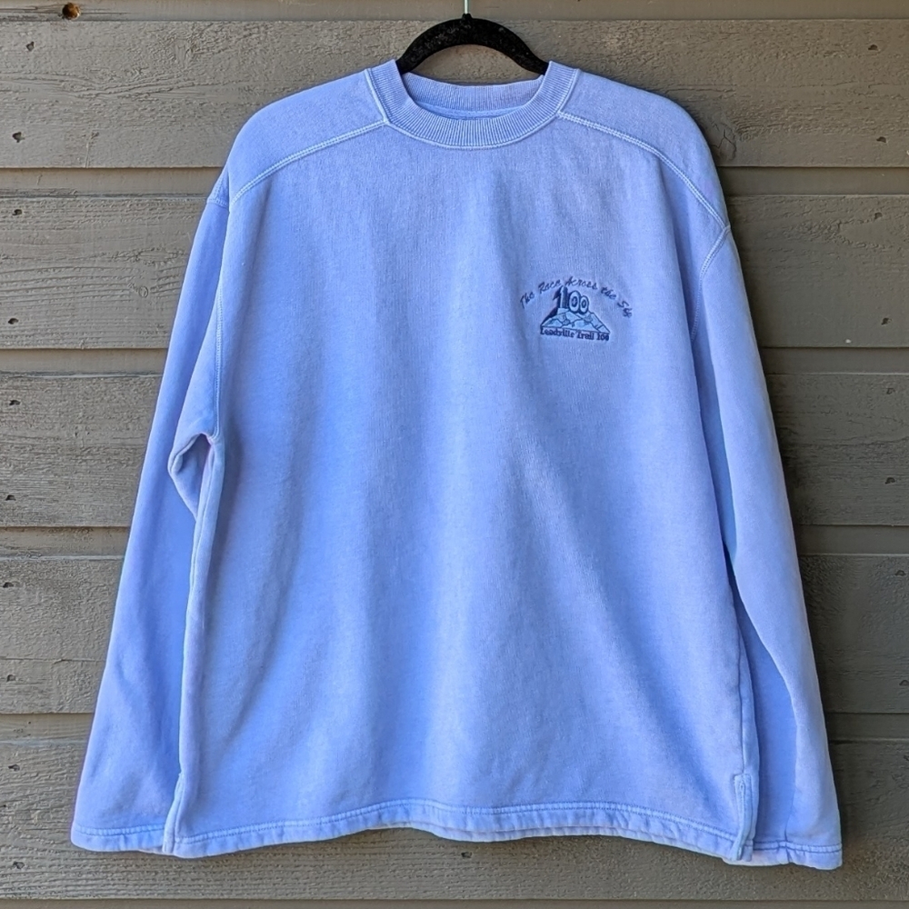 Authentic Pigment Race Across The Sky Leadville 100 Periwinkle Cotton Sweatshirt